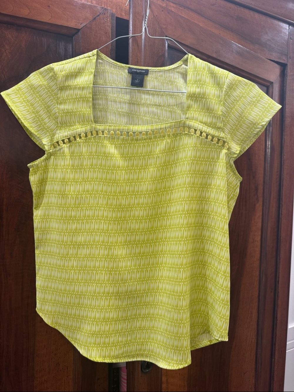 Ann Taylor Square-Neck Cap-Sleeve Top